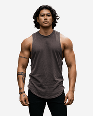 G WEST Men’s Brown Gym Tank Top