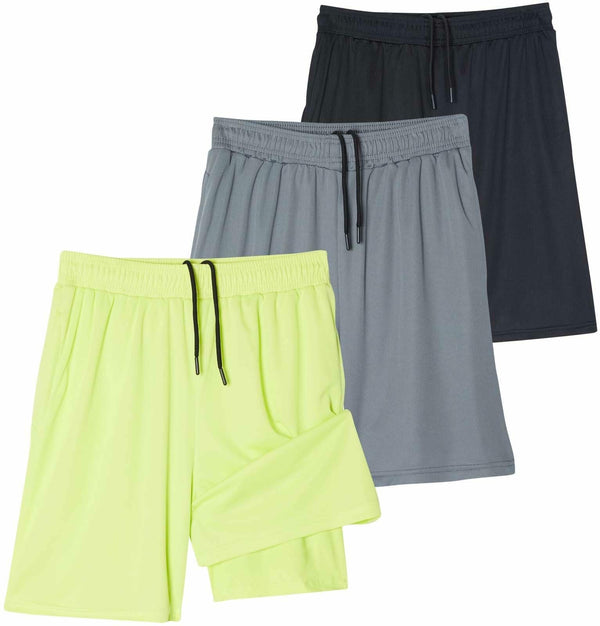 Mens Big and Tall 3 Pack 2-in-1 Gym Shorts Compression Liner Size 4X