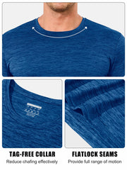 Men’s Medium Blue Quick-Dry Workout T-Shirt