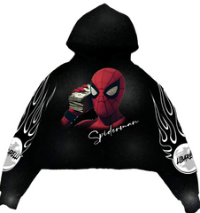 Spider Man Cropped Hoodie