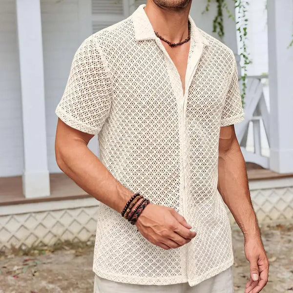 Men’s Summer Mesh Short Sleeve Shirt